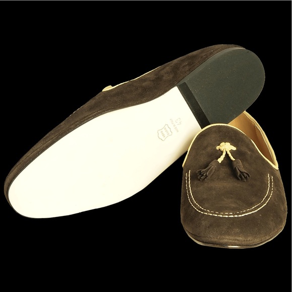 SUEDE LOAFERS IN CALF LEATHER TRIMMING BROWN - Picture 3 of 3